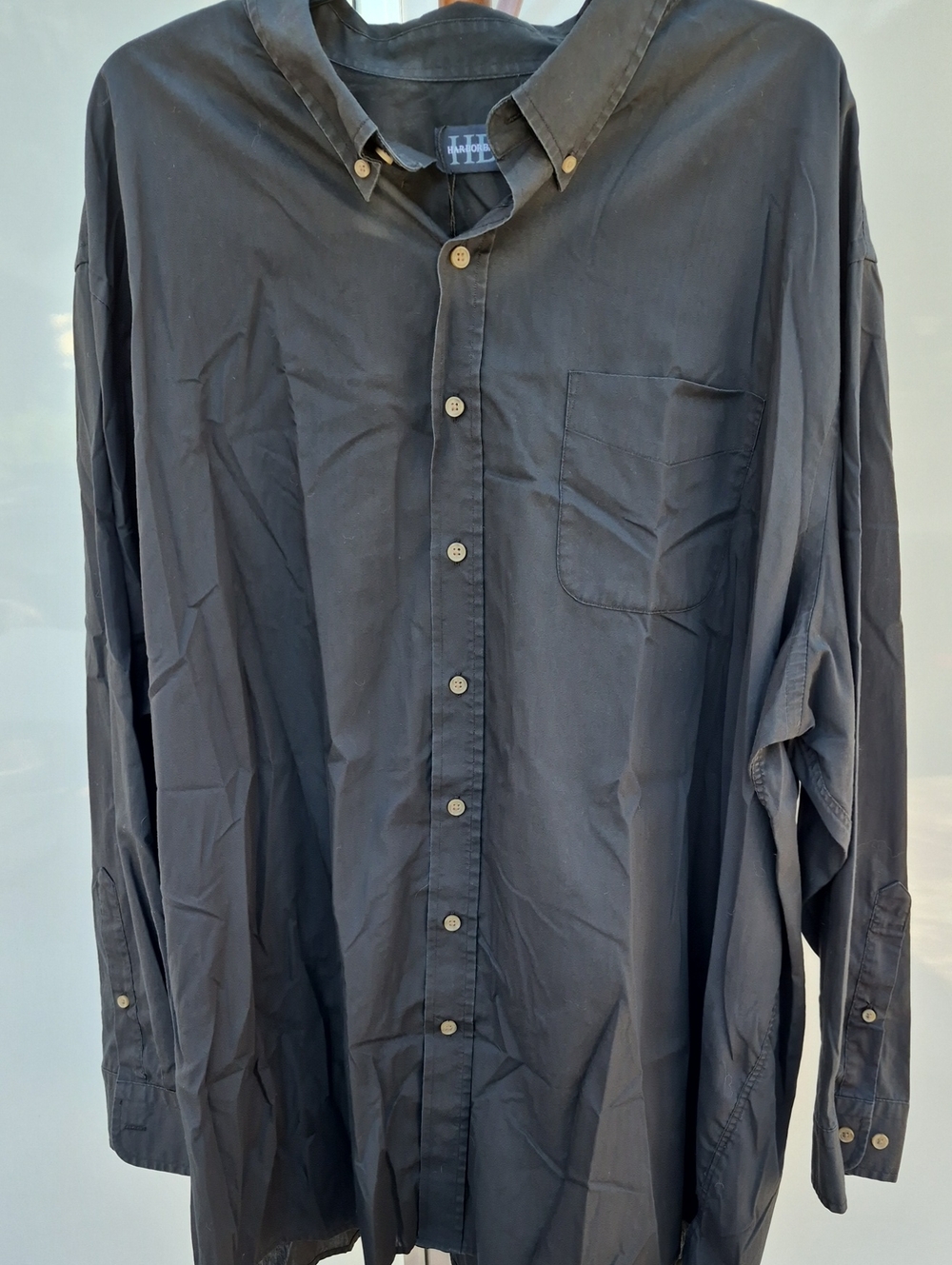 Harbor Bay Men's Charcoal Button-Down Long Sleeve Shirt